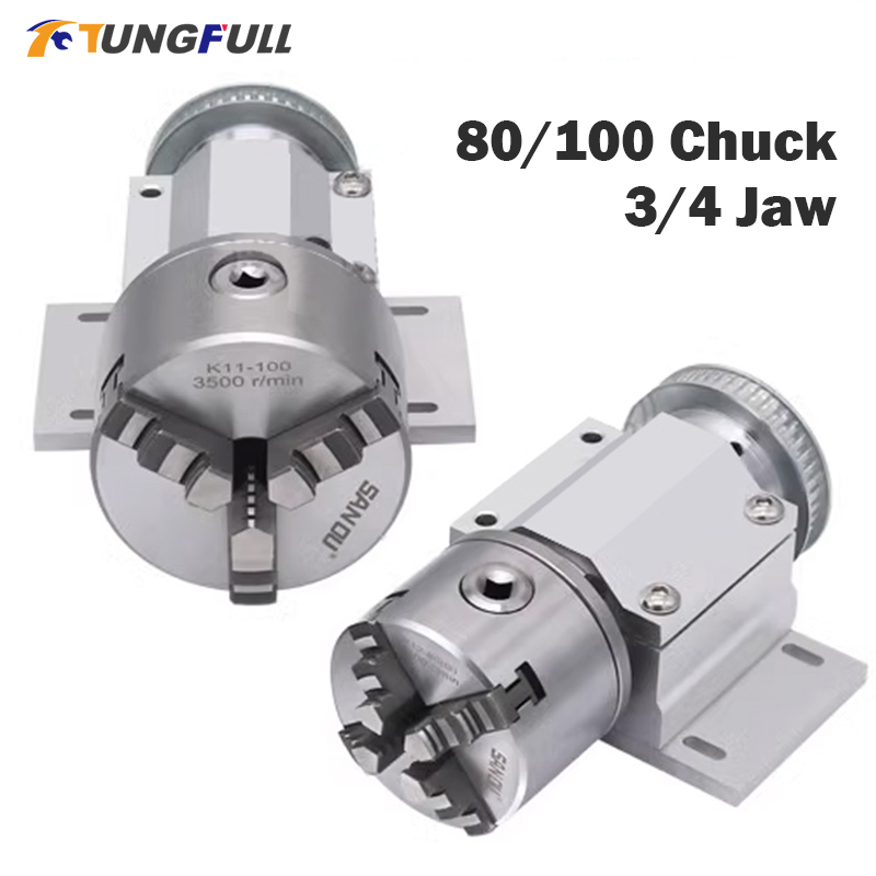 Rotary Axis Laser Engraver - 3 Jaw Chuck 100mm 80mm 4